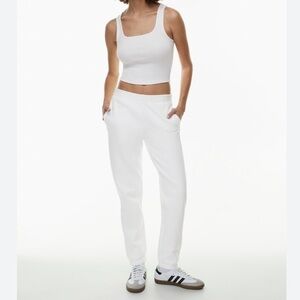 Aritzia TNA Cozy AF White Highrise Sweatpants Size Extra Small Cotton